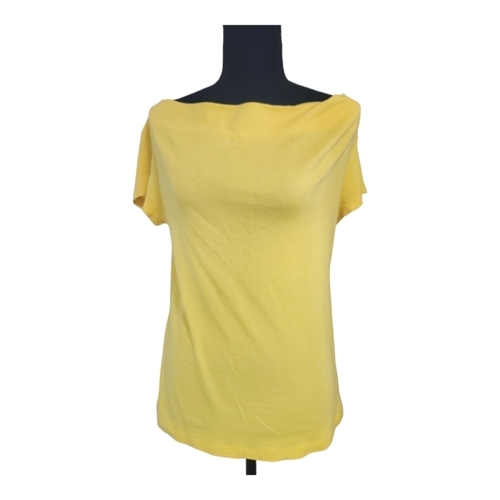 Philosophy yellow boat neck T shirt